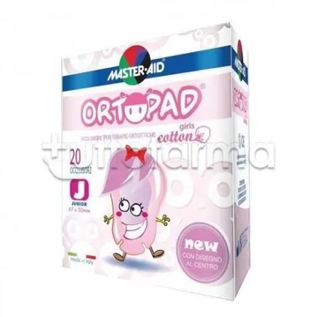 Master-Aid Ortopad Girls Cotton Junior Cerotto Occlusore per Strabismo per Bambini 20 Pezzi Nuova Collezione