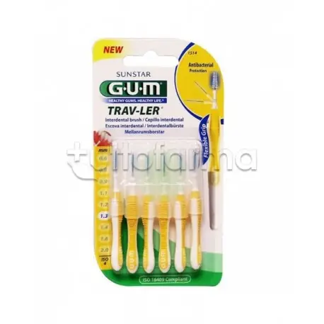 Gum Trav-ler Scovolini Pro 1,3 mm per Placca 6 pezzi Ultimissimo Modello