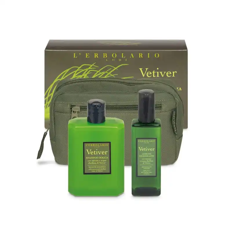 Offerta L'Erbolario Vetiver Beauty Verde Freschezza kit deodorante e shampoo doccia per freschezza quotidiana 100ml+250ml