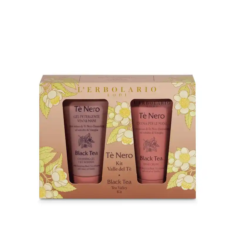 L'Erbolario Tè Nero Kit Valle Del Tè Gel Detergente Viso e Crema Mani per Detersione e Idratazione 75ml+50ml Offerta Lampo