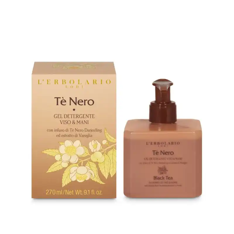 L'Erbolario Tè Nero Detergente Viso e Mani per Pelle Delicata 270 ml Edizione Limitata