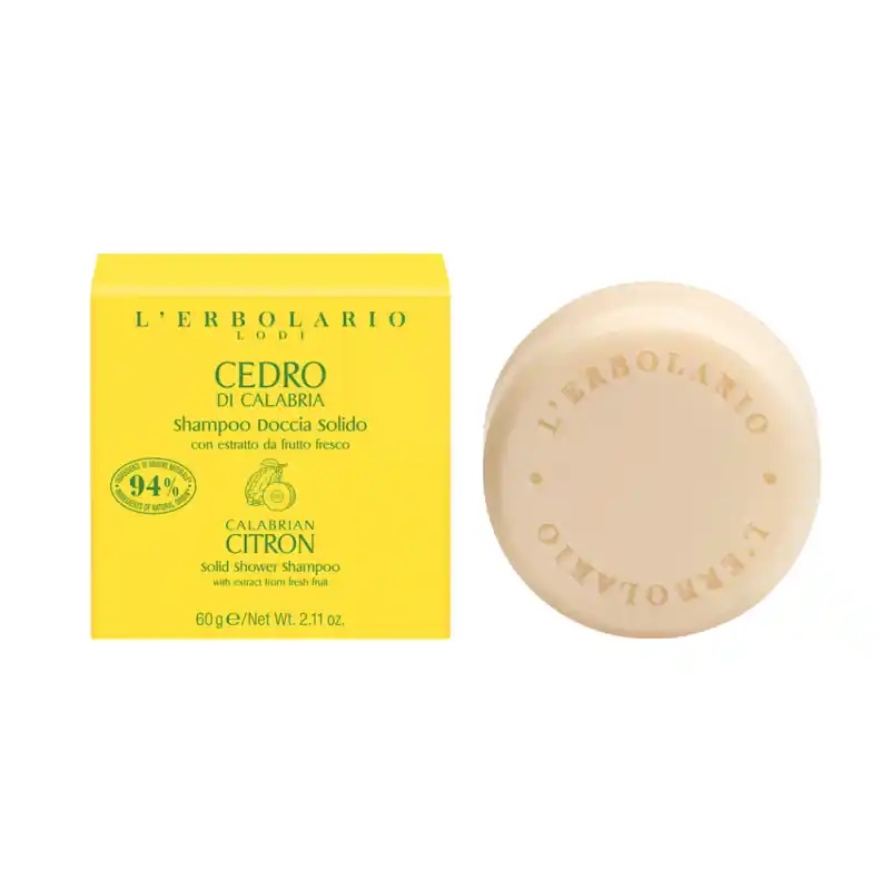 L'Erbolario Cedro di Calabria Doccia Shampoo Solido per Corpo e Capelli 60 g Promozione