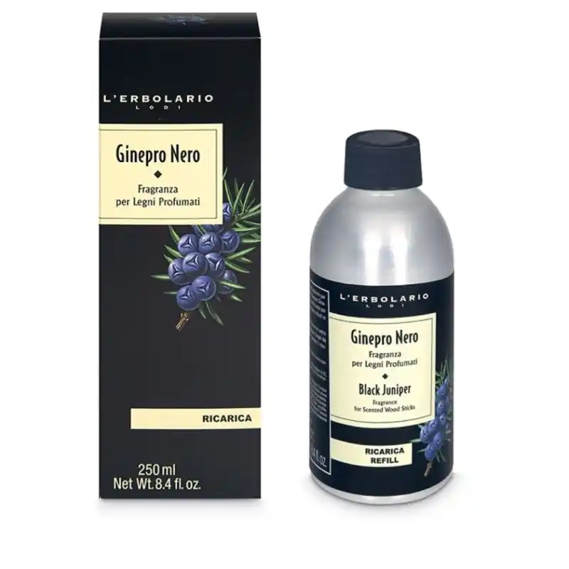 Quantità Limitata L'Erbolario Ginepro Nero Fragranza per Legni Profumati Ricarica 250 ml