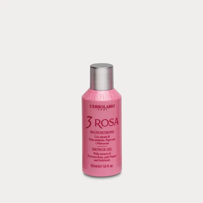 L'Erbolario 3 Rosa Bagnoschiuma Minitaglia per il Corpo 50 ml Alta Qualità