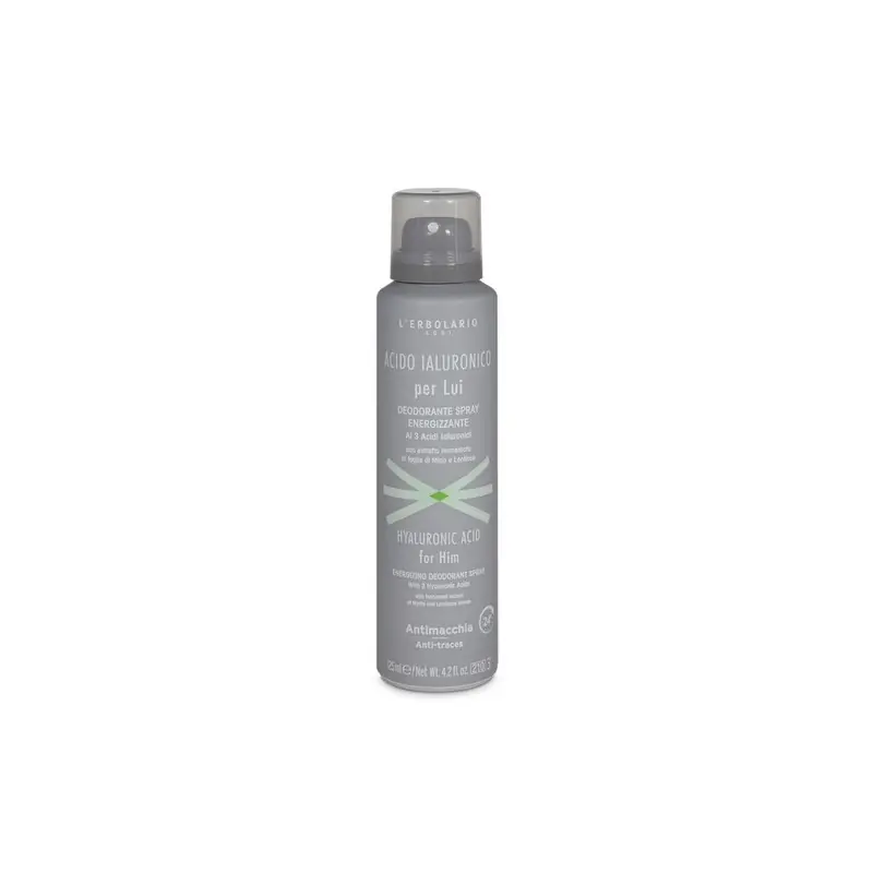 L'Erbolario Acido Ialuronico Per Lui Deodorante Spray Energizzante Uomo protezione 24h per pelli sensibili 125 ml Offerta Lampo