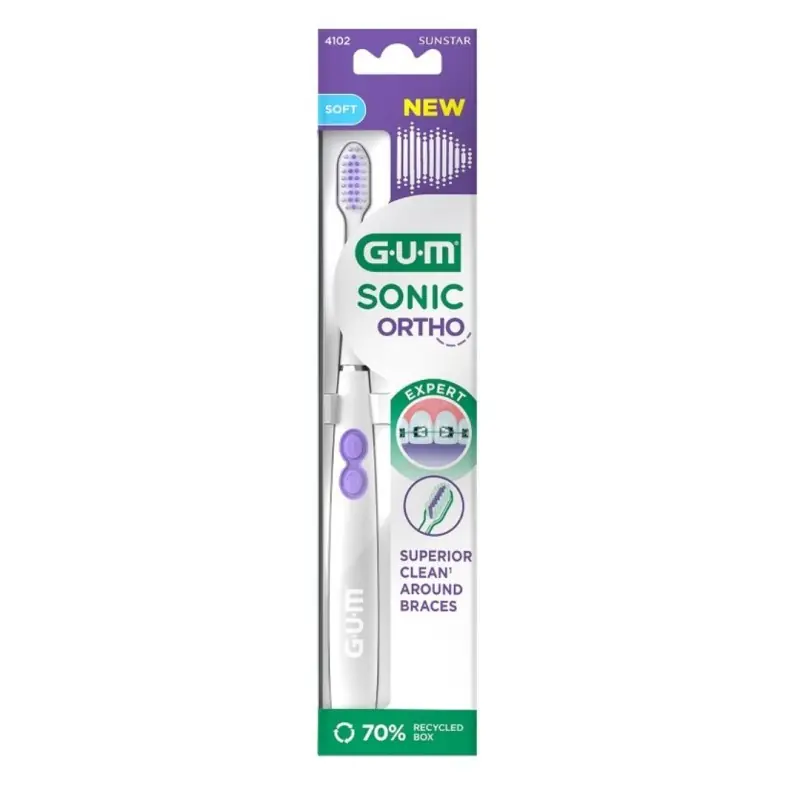 Gum Sonic Ortho Spazzolino Elettrico per Apparecchio Setole Soft Fatto A Mano