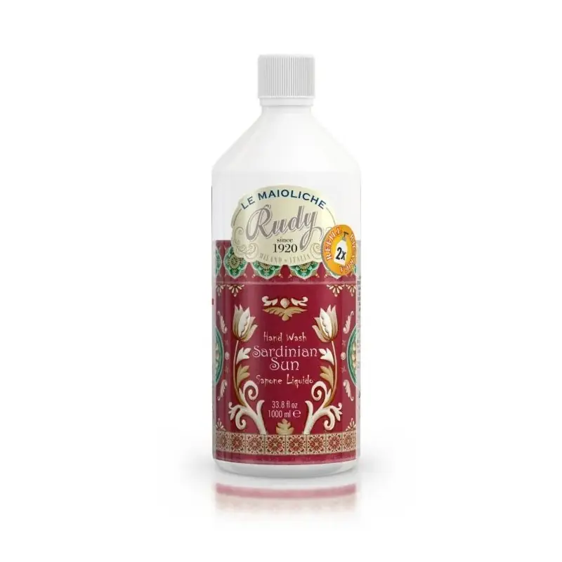 Ultime Pezzi Maioliche Ricarica Sapone Sardinian Sun sapone liquido mani profumato 1 litro