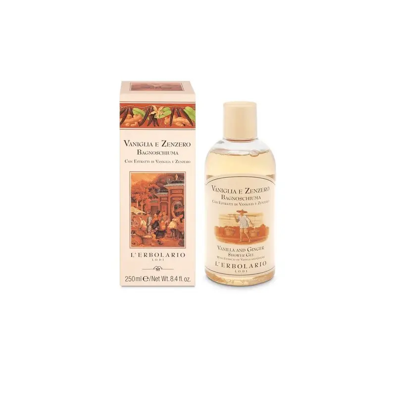 L'Erbolario Vaniglia e Zenzero Bagnoschiuma Detergente Delicato per Pelle Profumata 250 ml In Voga