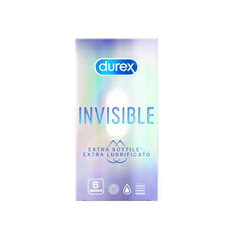 Di Tendenza Durex Invisibile Extra Sottile Extra Lubrificato 6 Preservativi